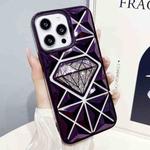 For iPhone 14 Pro Diamond Electroplated Glitter Paper Phone Case(Purple)