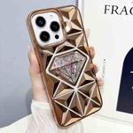 For iPhone 13 Pro Diamond Electroplated Glitter Paper Phone Case(Gold)
