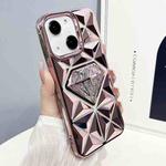 For iPhone 13 Diamond Electroplated Glitter Paper Phone Case(Pink)