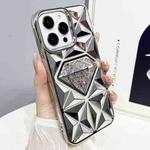 For iPhone 12 Pro Max Diamond Electroplated Glitter Paper Phone Case(Silver)