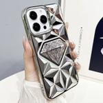 For iPhone 14 Pro Max Diamond Electroplated Glitter Paper Phone Case(Silver)