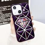 For iPhone 14 Diamond Electroplated Diamond Paper Phone Case(Purple)