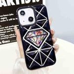 For iPhone 14 Diamond Electroplated Diamond Paper Phone Case(Black)