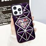 For iPhone 14 Pro Diamond Electroplated Diamond Paper Phone Case(Purple)