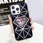 For iPhone 13 Pro Diamond Electroplated Diamond Paper Phone Case(Black)