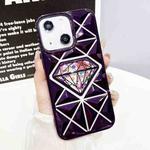 For iPhone 13 Diamond Electroplated Diamond Paper Phone Case(Purple)