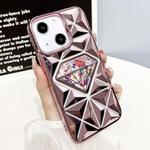 For iPhone 13 Diamond Electroplated Diamond Paper Phone Case(Pink)