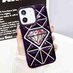 For iPhone 12 Diamond Electroplated Diamond Paper Phone Case(Purple)