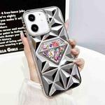 For iPhone 11 Diamond Electroplated Diamond Paper Phone Case(Silver)