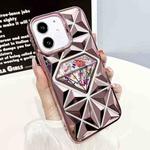 For iPhone 11 Diamond Electroplated Diamond Paper Phone Case(Pink)