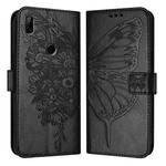 For Honor 9X Global / Huawei P Smart Z Embossed Butterfly Leather Phone Case(Black)