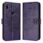 For Honor 9X Global / Huawei P Smart Z Embossed Butterfly Leather Phone Case(Dark Purple)