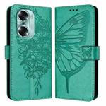 For Honor 60 Embossed Butterfly Leather Phone Case(Green)