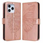 For Honor 60 SE Embossed Butterfly Leather Phone Case(Rose Gold)