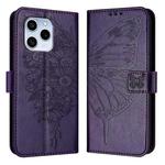 For Honor 60 SE Embossed Butterfly Leather Phone Case(Dark Purple)