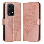 For Honor 200 Lite 5G Global Embossed Butterfly Leather Phone Case(Rose Gold)