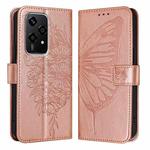 For Honor 200 Lite Global Embossed Butterfly Leather Phone Case(Rose Gold)