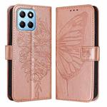 For Honor X8 5G / 70 Lite / X6 / X6s Embossed Butterfly Leather Phone Case(Rose Gold)