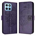 For Honor X8 5G / 70 Lite / X6 / X6s Embossed Butterfly Leather Phone Case(Dark Purple)