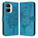 For Honor X40i Embossed Butterfly Leather Phone Case(Blue)