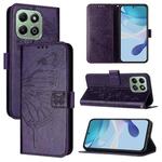 For Honor X6b Embossed Butterfly Leather Phone Case(Dark Purple)