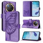 For Honor X9C 5G Global Embossed Butterfly Leather Phone Case(Purple)