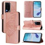 For Honor GT Embossed Butterfly Leather Phone Case(Rose Gold)