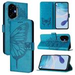 For Honor 300 Embossed Butterfly Leather Phone Case(Blue)