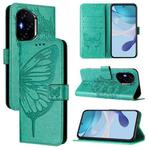 For Honor 300 Pro / 300 Ultra Embossed Butterfly Leather Phone Case(Green)
