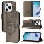 For Honor Power 5G Embossed Butterfly Leather Phone Case(Grey)