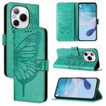 For Honor Power 5G Embossed Butterfly Leather Phone Case(Green)