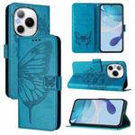 For Honor Power 5G Embossed Butterfly Leather Phone Case(Blue)