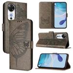 For Honor Play 60 5G Embossed Butterfly Leather Phone Case(Grey)