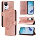 For Honor Play 60 5G Embossed Butterfly Leather Phone Case(Rose Gold)