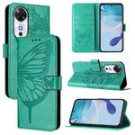 For Honor Play 60 5G Embossed Butterfly Leather Phone Case(Green)