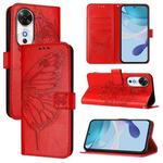 For Honor Play 60 5G Embossed Butterfly Leather Phone Case(Red)