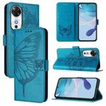 For Honor Play 60 5G Embossed Butterfly Leather Phone Case(Blue)