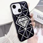 For iPhone 14 Diamond Electroplated Laser Carving Phone Case(Black)