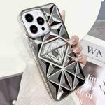 For iPhone 13 Pro Max Diamond Electroplated Laser Carving Phone Case(Silver)