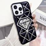 For iPhone 13 Pro Max Diamond Electroplated Laser Carving Phone Case(Black)