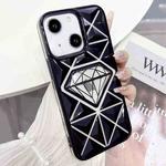 For iPhone 13 Diamond Electroplated Laser Carving Phone Case(Black)