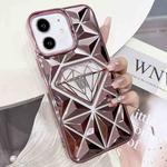 For iPhone 12 Diamond Electroplated Laser Carving Phone Case(Pink)