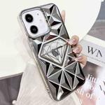 For iPhone 12 Diamond Electroplated Laser Carving Phone Case(Silver)