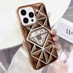 For iPhone 12 Pro Max Diamond Electroplated Laser Carving Phone Case(Gold)
