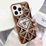 For iPhone 11 Pro Max Diamond Electroplated Laser Carving Phone Case(Gold)