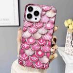 For iPhone 14 Pro Mermaid Scale Electroplated Laser Carving Phone Case(Pink)