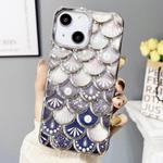 For iPhone 13 Mermaid Scale Electroplated Laser Carving Phone Case(Silver)