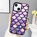 For iPhone 13 Mermaid Scale Electroplated Laser Carving Phone Case(Purple)