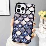 For iPhone 11 Pro Max Mermaid Scale Electroplated Laser Carving Phone Case(Black)