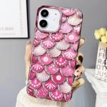 For iPhone 11 Mermaid Scale Electroplated Laser Carving Phone Case(Pink)